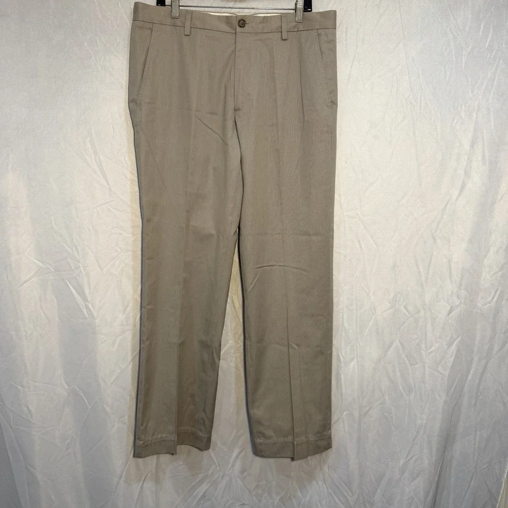 banana republic Textured Taupe‎ Dress Khaki Pants Flat Front Beige 36x32